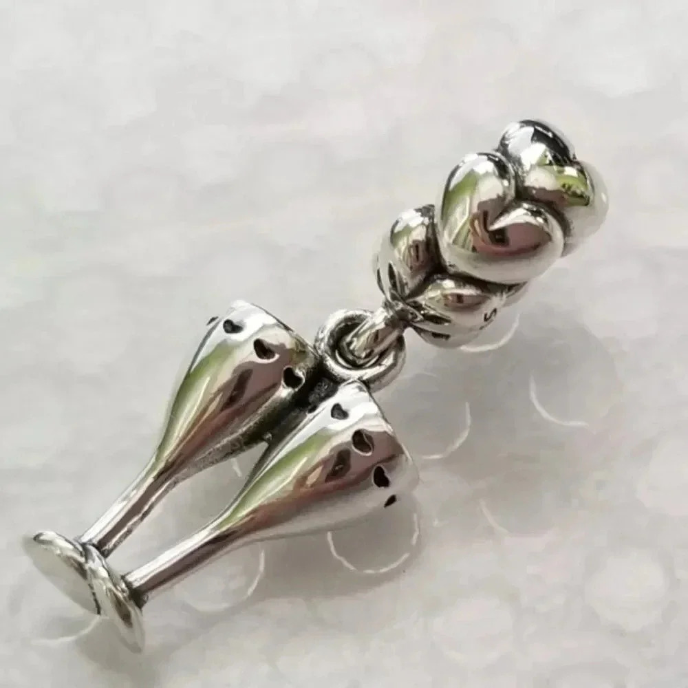Pandora Retired Champagne Glasses (Cheers) Charm